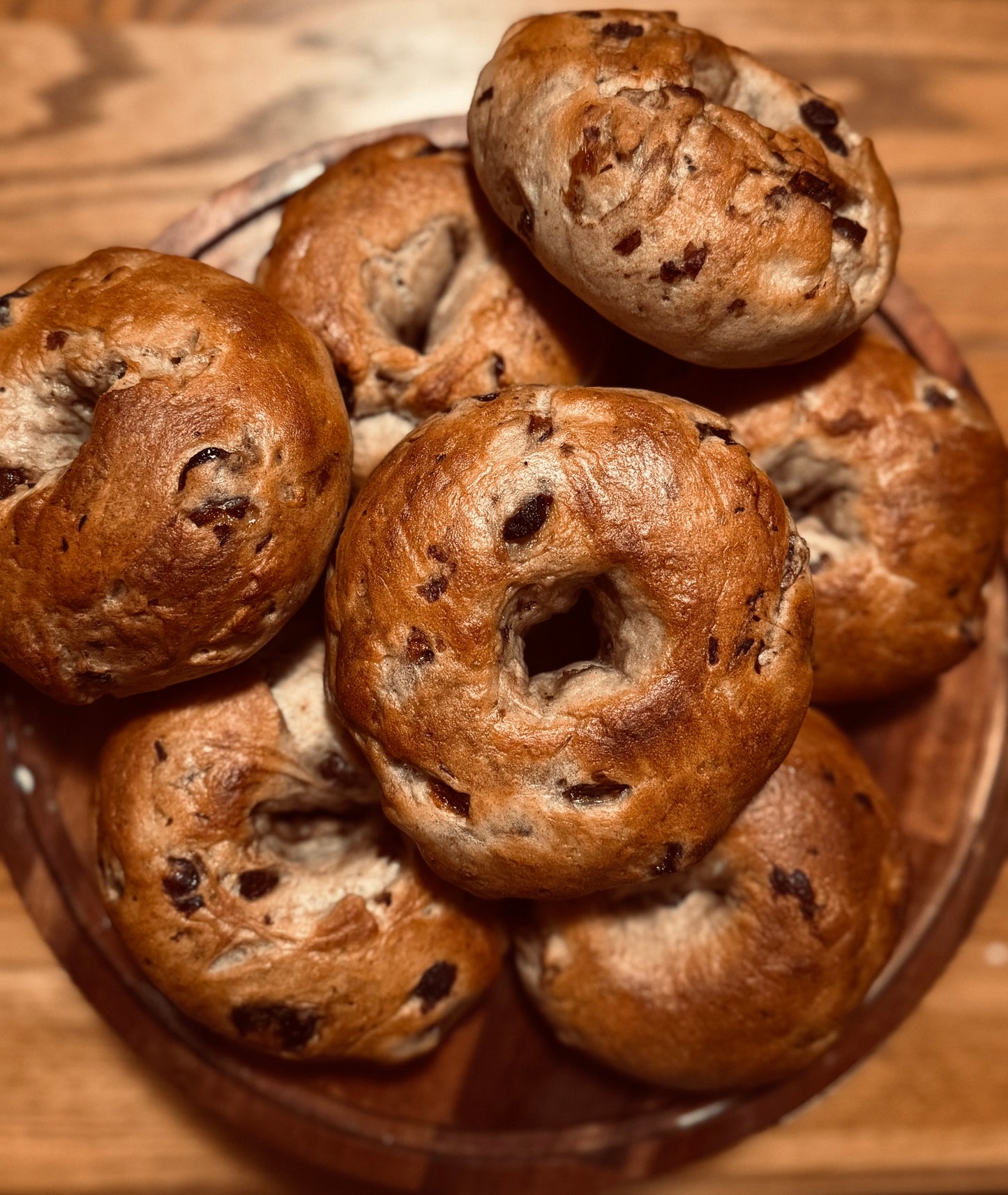 Sourdough cinnamon raisin bagels (8)