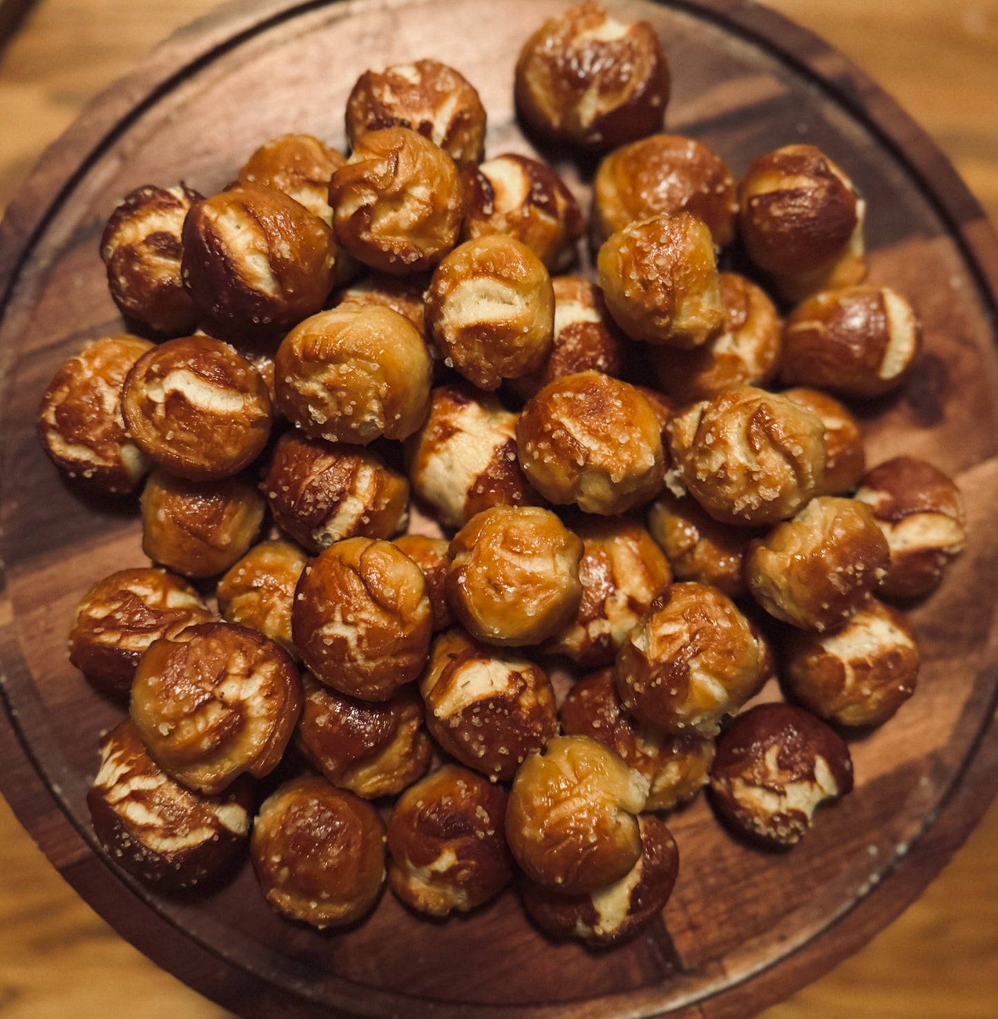 Sourdough pretzel bites